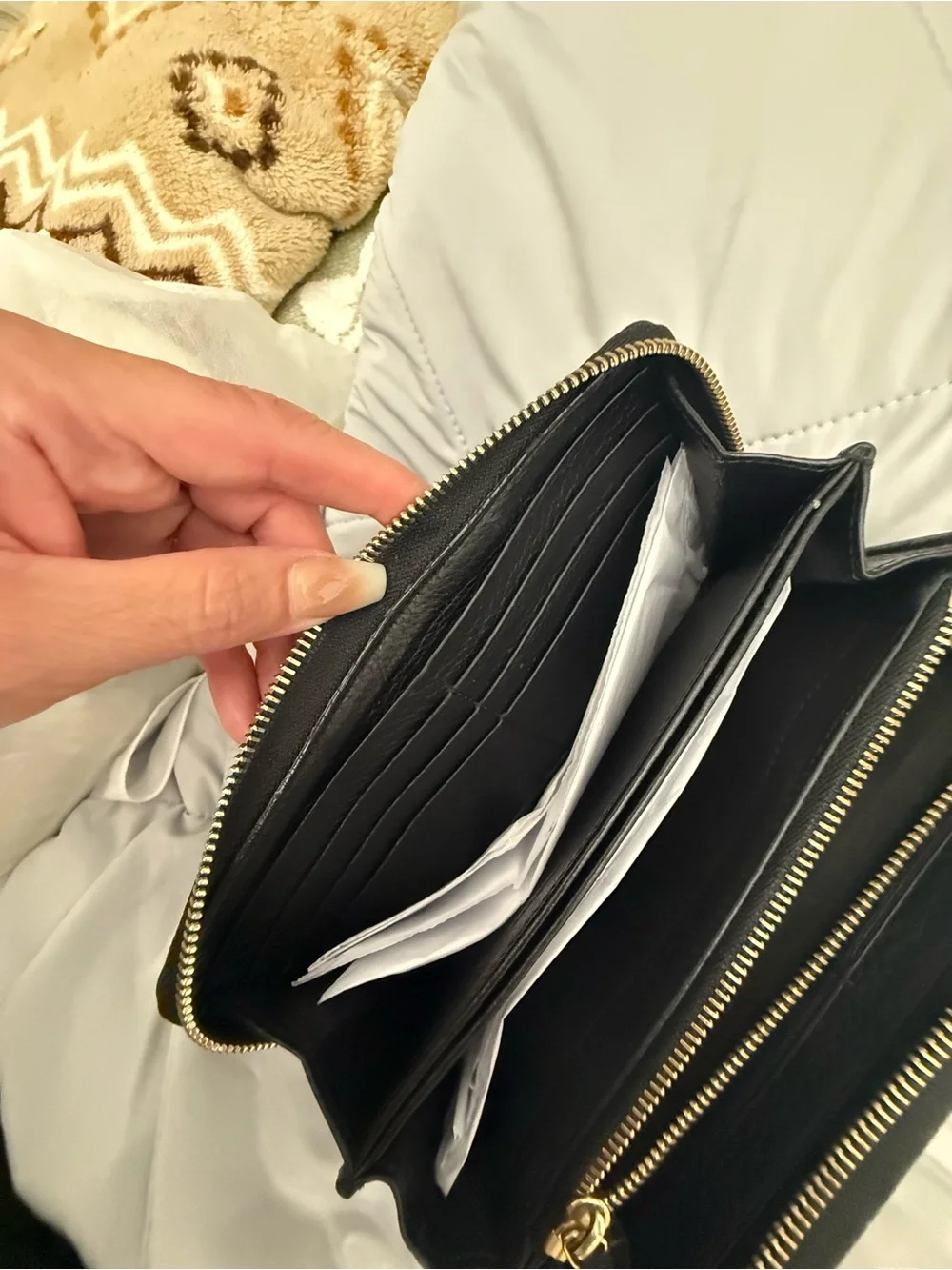 Authentic- Gucci Black Embossed GG Leather wallet